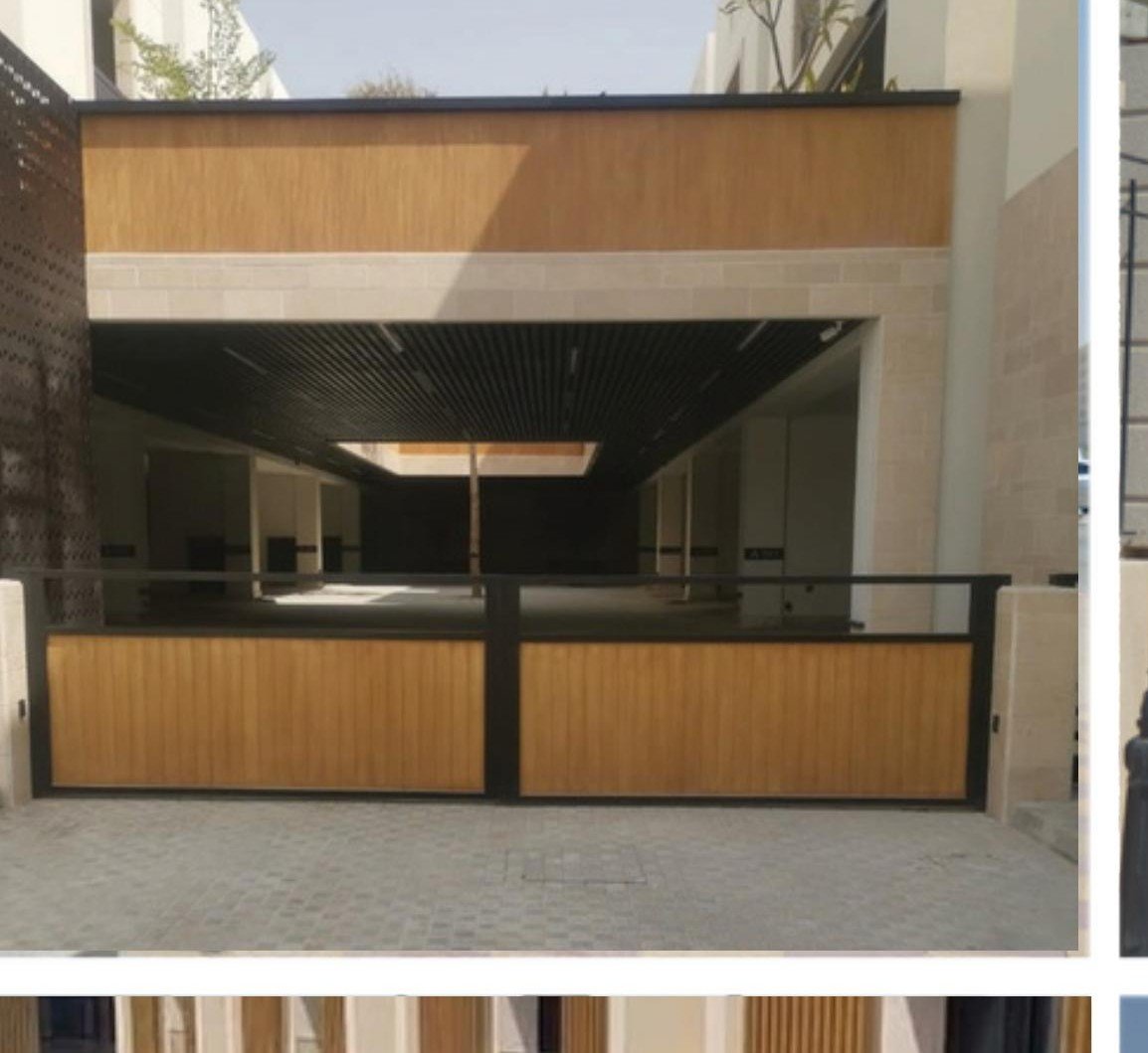 بوابة كراج خشبية بإطار حديد